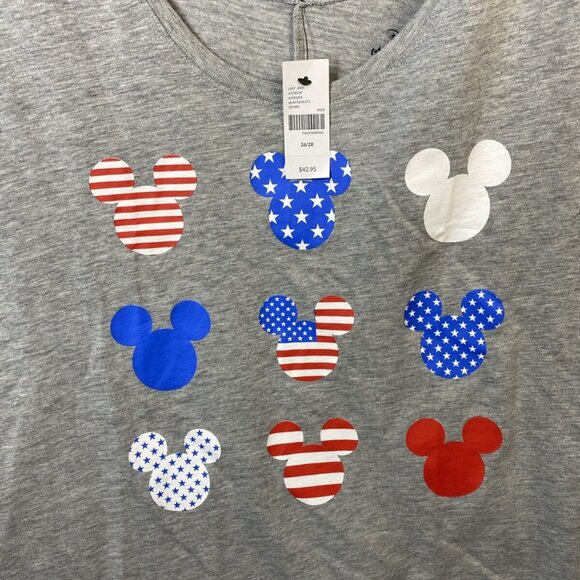 Disney Tank Top Womens Size 26‎ Mickey And Friends Red White & Blue Ears New $43 - Picture 3 of 10